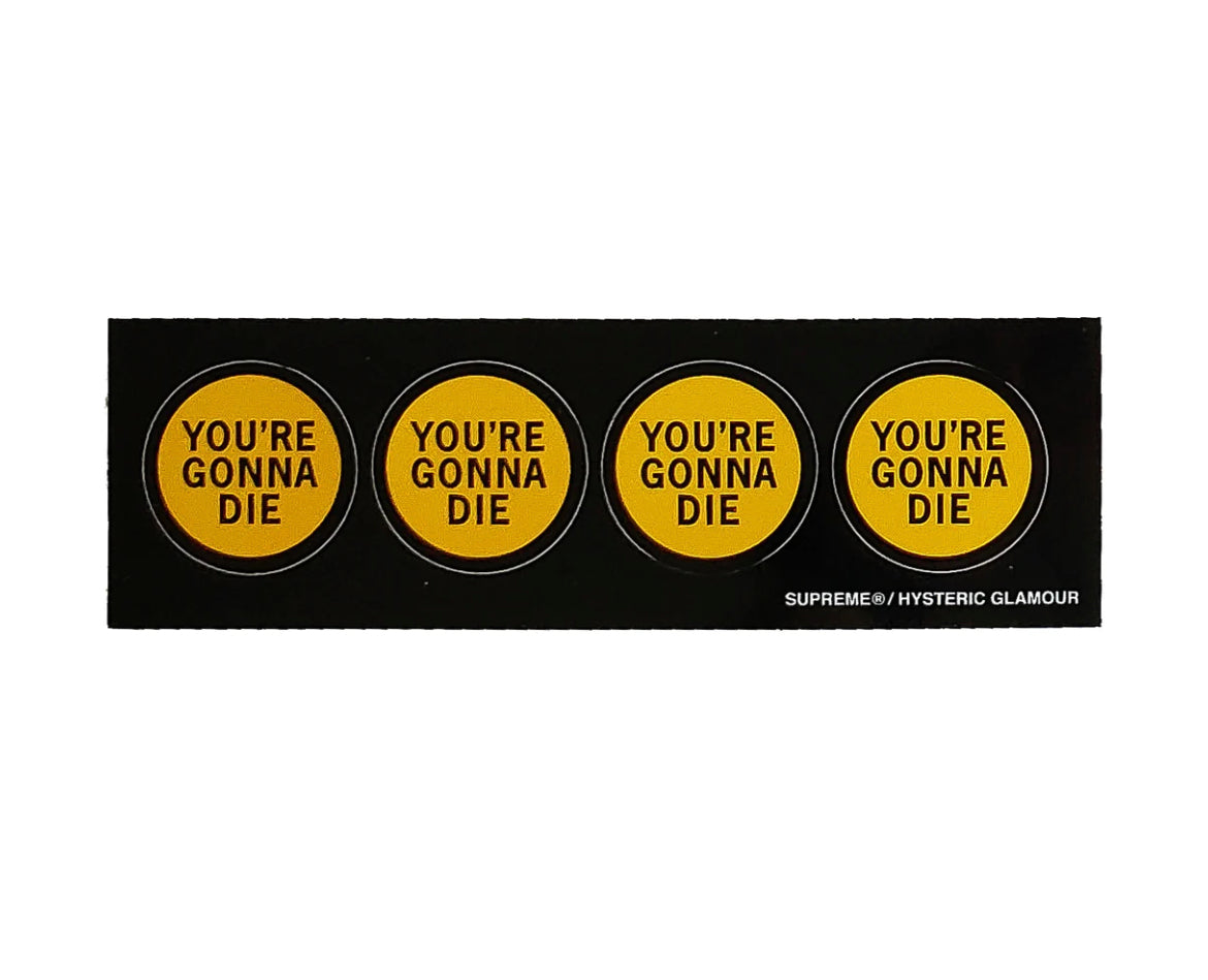 Supreme x Hysteric Glamour ‘You’re Gonna Die’ Sealed Sticker Brick (100 Stickers)